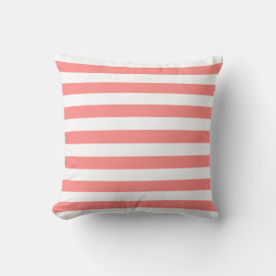 Rose Pastel & White Lines Pattern Cushion