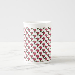 Rose Pattern Bone China Mug