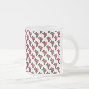 Rose Pattern Frosted Glass Coffee Mug