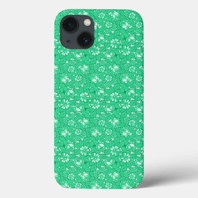 Rose pattern Green Case-Mate iPhone Case (Back)