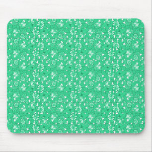 Rose pattern Green Mouse Mat