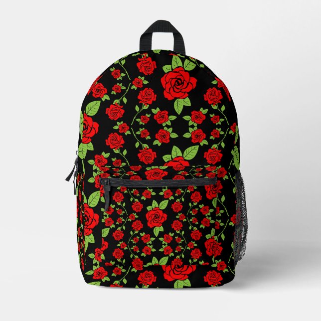Rose Pattern Home Gifts Printed Backpack (Front)