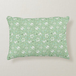 Rose pattern in light Green Decorative Cushion