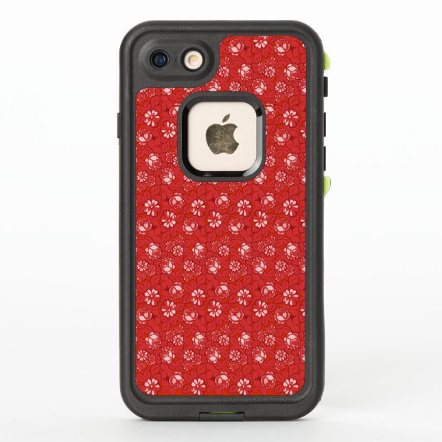 Rose pattern in red LifeProof iPhone case (Back)