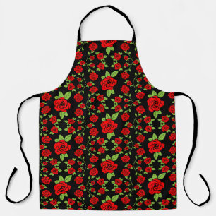 Rose Pattern Kitchen Apron