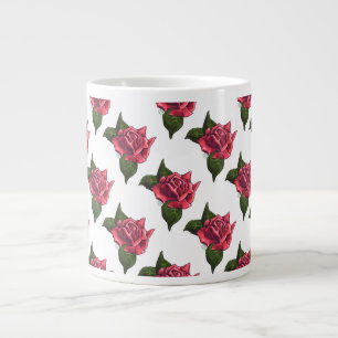 Rose Pattern Large Coffee Mug