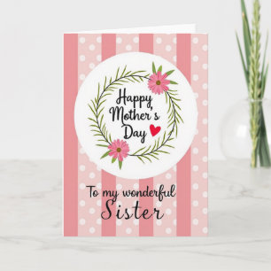 Rose Pattern Mothers Sister Card