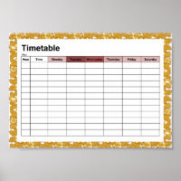 Rose pattern On class schedule posters "din A5"