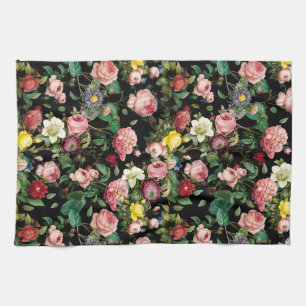 Rose Pattern Pink and Red  Tea Towel
