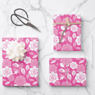 ROSE PATTERN (PINK) WRAPPING PAPER SHEET