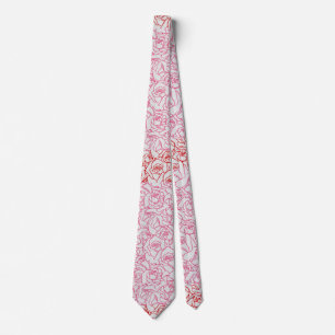 Rose pattern.r.dpnk.02b LGrey BG Tie