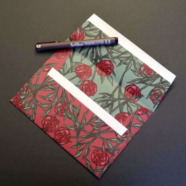 Rose Pattern Roses Patterns Floral Art Flowers  Envelope (Creator Uploaded)