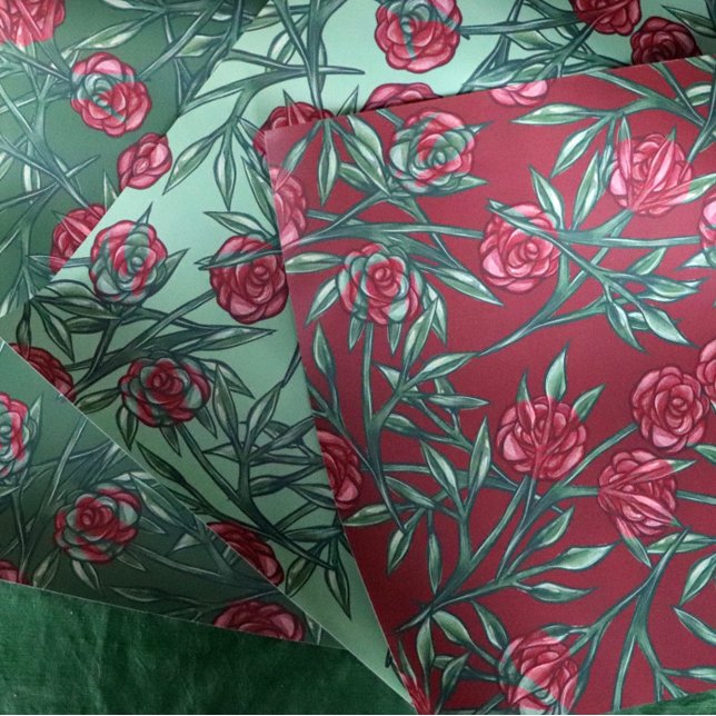 Rose Pattern Roses Patterns Floral Art Flowers     Wrapping Paper Sheet (Creator Uploaded)