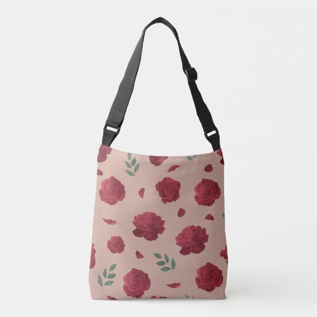 Rose Pattern Shoulder Bag | Tote Bag (Front)