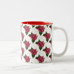 Rose Pattern Two-Tone Coffee Mug