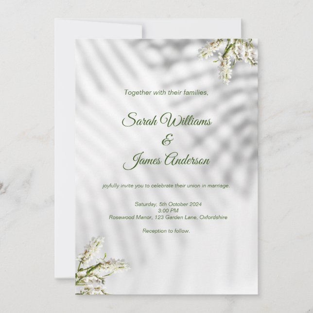Rose pattern wedding invitation (Front)