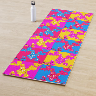 Rose Patterned Tile Repeat Yoga Mat