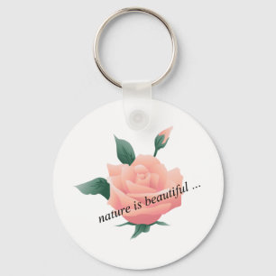 Rose (Peach) - Beautiful nature Key Ring