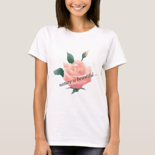 Rose (Peach) - Beautiful nature T-Shirt