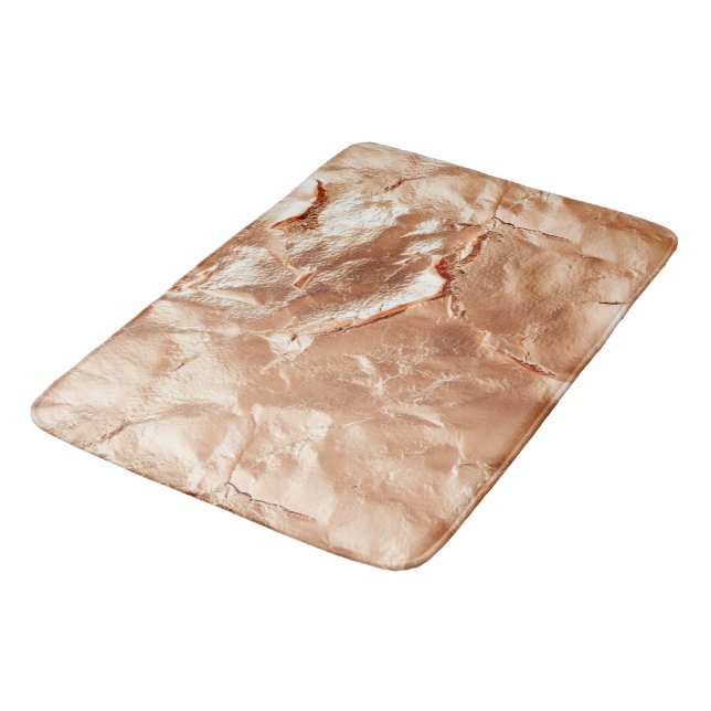Rose Peach Gold Glam Bath Mat (Angled)