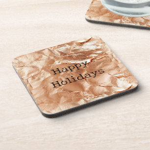 Rose Peach Gold Glam Coaster