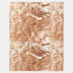 Rose Peach Gold Glam Fleece Blanket