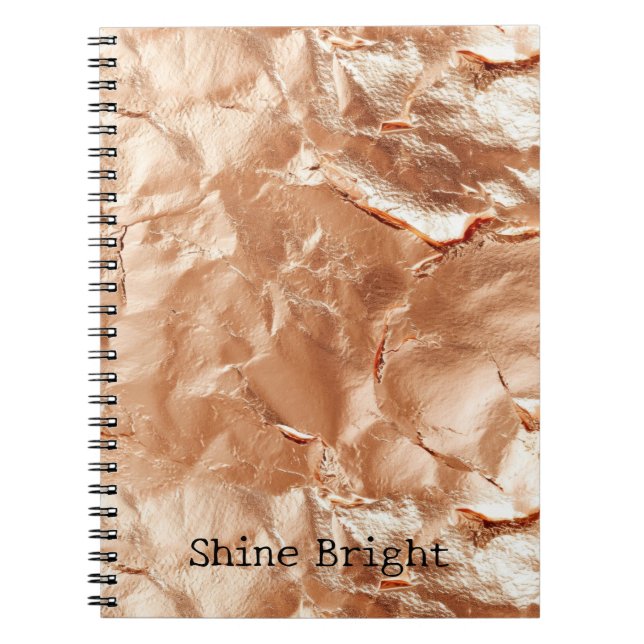 Rose Peach Gold Glam  Notebook (Front)