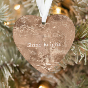 Rose Peach Gold Glam  Ornament