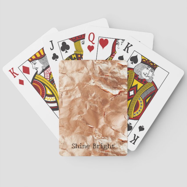 Rose Peach Gold Glam  Playing Cards (Back)