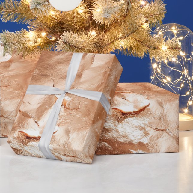 Rose Peach Gold Glam Wrapping Paper (Holidays)