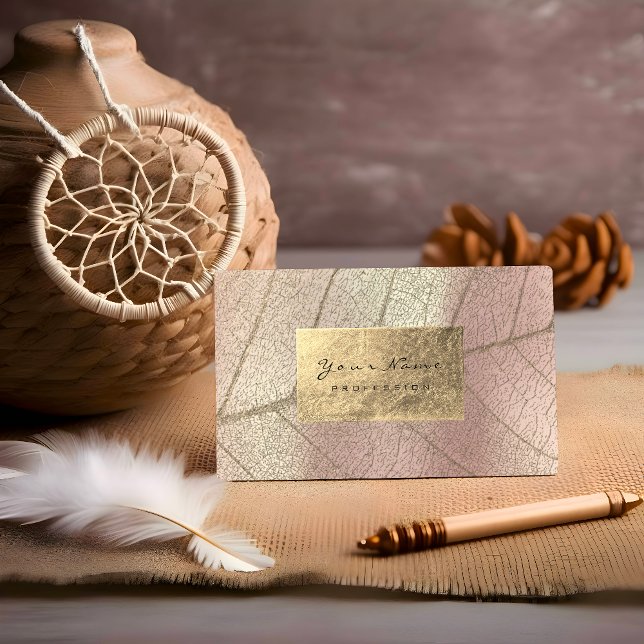 Rose Pearly Sepia Gold Foil Botanical Delicate Business Card (Rose Pearly Sepia Gold Foil Botanical Delicate Business Card)