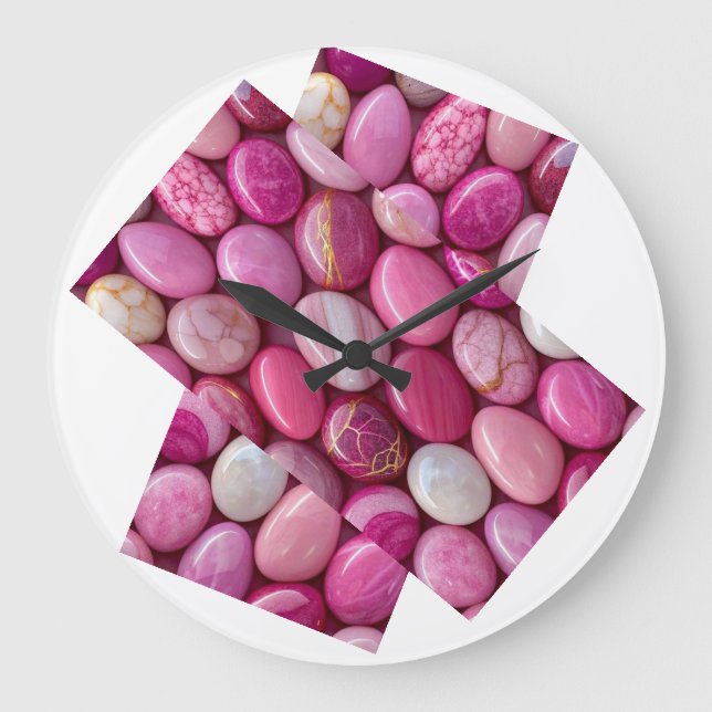 Rose Pebble Wall Clock – Elegant Inspired Design (Front)
