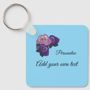 Rose Personalise key ring for weddings or Sweet 16