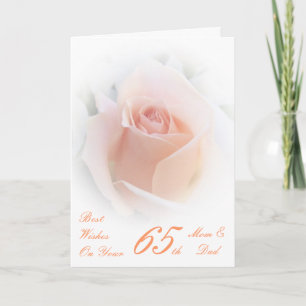 Rose Personalised 65th Wedding Anniversary Card