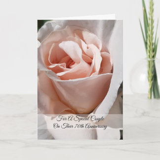 Rose Personalised 70th Wedding Anniversary Card