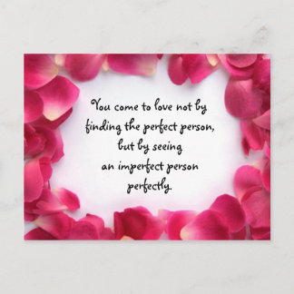 Rose Petal Frame PostCard with Love Quote
