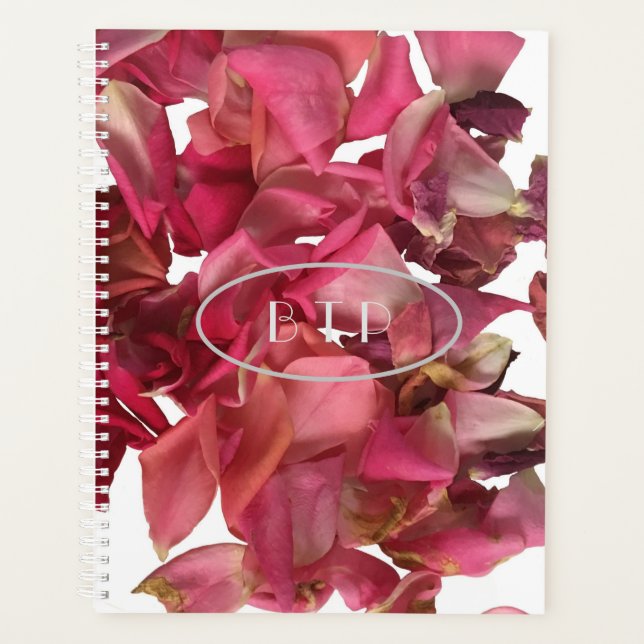 Rose Petal Pink Romantic Personalised Planner (Front)