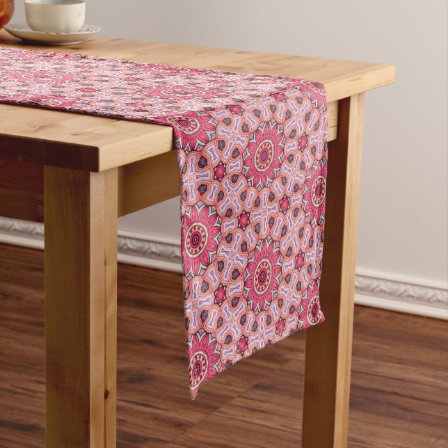 Rose Petal Tile Pattern Medium Table Runner (In Situ)