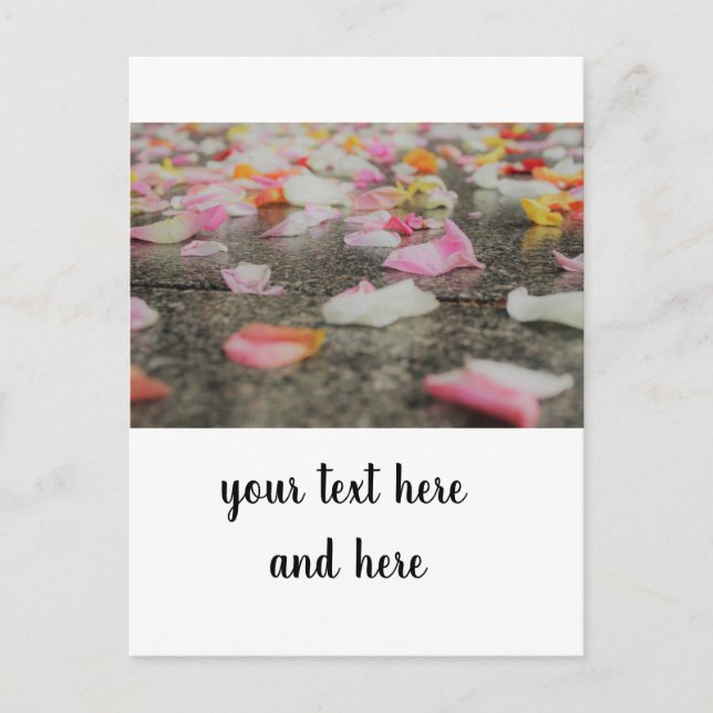 Rose Petal Wedding Postcard – Save the Date Card (Front)
