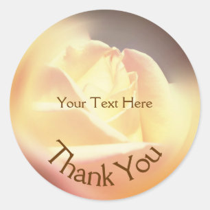 Rose Petals Flower Thank You Personalised Classic Round Sticker