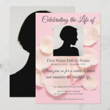 Rose petals memorial invitation