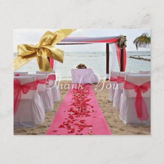 Rose Petals On Red Carpet Wedding Thank You Card2