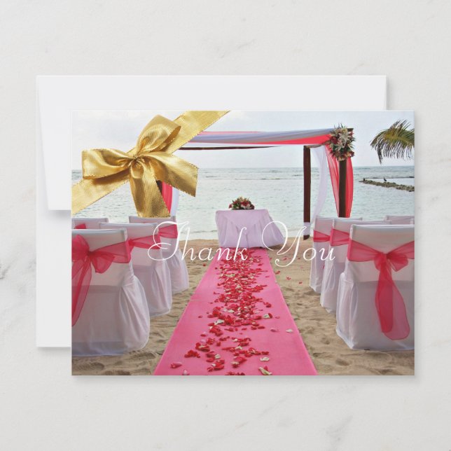 Rose Petals On Red Carpet Wedding Thank You Card2 Card (Front)