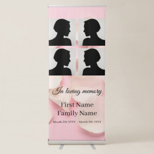 Rose petals pink memorial collage retractable banner