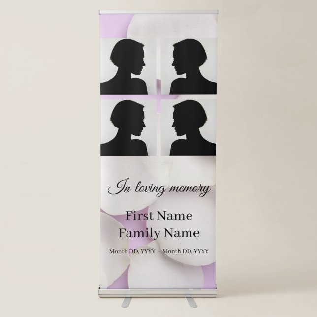 Rose petals purple memorial collage  retractable banner (Front)