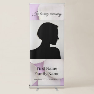 Rose petals purple memorial  retractable banner