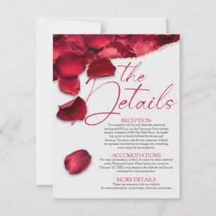 Rose Petals Wedding Details Card