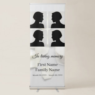 Rose petals white memorial collage retractable banner