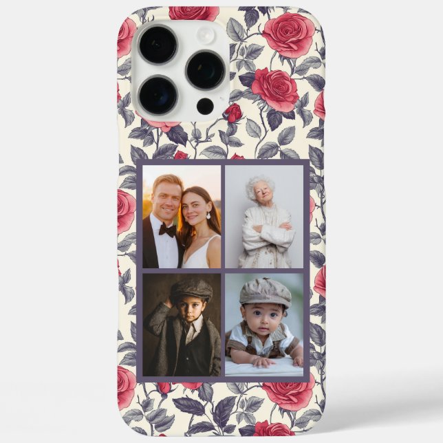 Rose Photo Collage Iphone Case For Holiday Gift (Back)