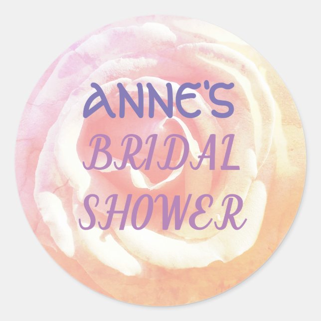 Rose PhotoBridal Shower Sticker (Front)